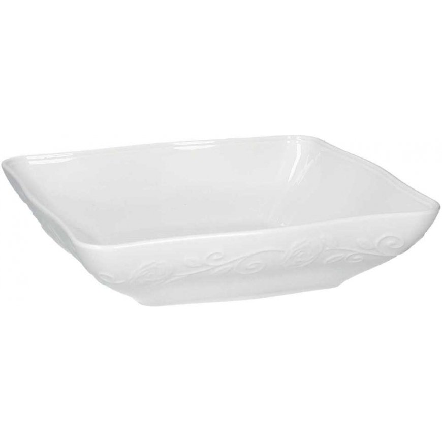 6 kvadratinių seklių Florentina dubenėlių rinkinys – baltos spalvos, 22 cm – 2