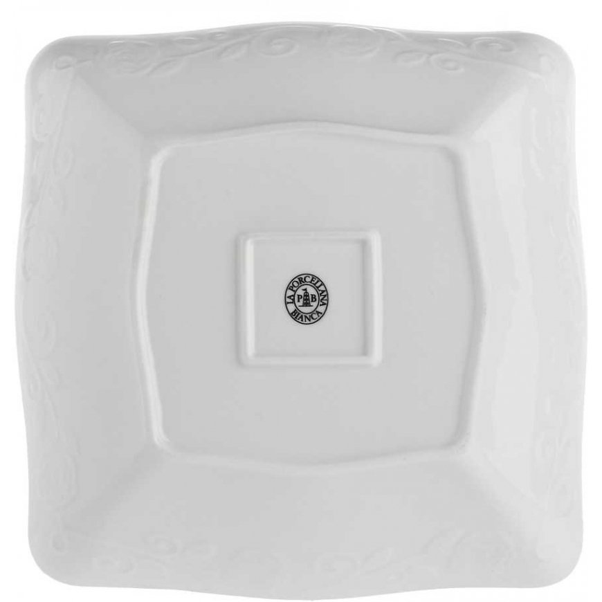 Set of 6 square shallow Florentina bowls - white, 22 cm – 4