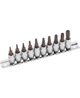 Galvučių su antgaliais rinkinys Condor Werkzeug C24003 1/4'' T8-T45 10 vnt.