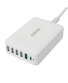 Deltaco USBC-MO100 mobiilseadme laadija Universaalne Valge Vahelduvvool, USB Hoonesisene