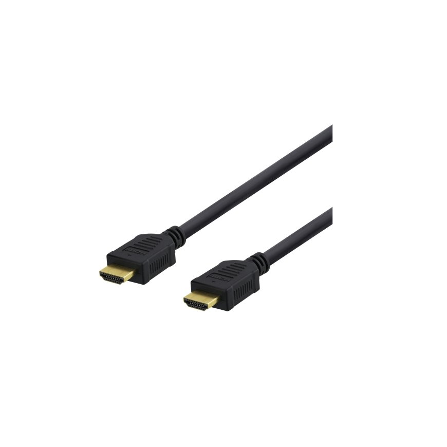 Deltaco HDMI-1020D HDMI-kaapeli 2 m HDMI-tyyppi A (vakio) musta