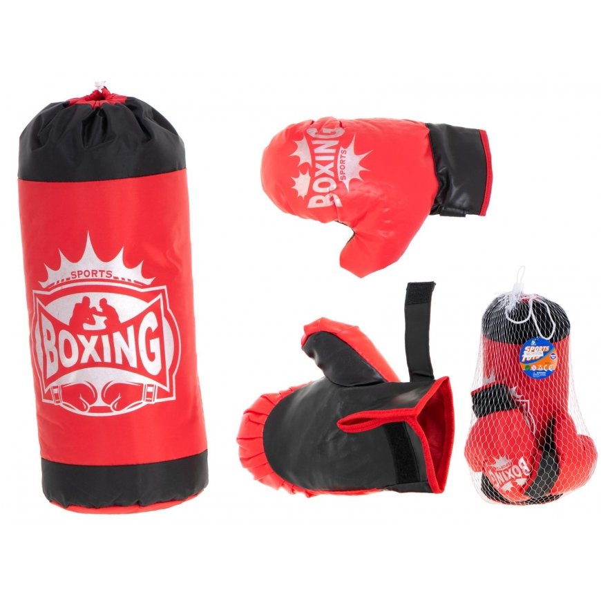 Nenurodyta Boxing bag and gloves set
