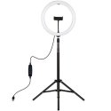 Puluz LED ring lamp 30cm with tripod stand up to 1.65m and phone holder, USB Puluz LED ring lamp 30cm with tripod stand up to 1.65m and phone holder, USB