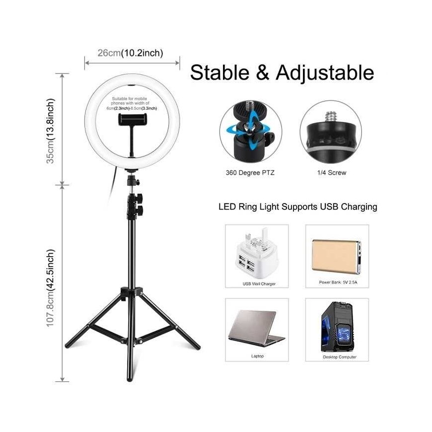 Puluz LED ring lamp 26cm – 2