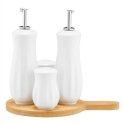 Set of przyprawników na podstave bambusowej Natural white round AMBITION Set of przyprawników na podstave bambusowej Natural white round AMBITION
