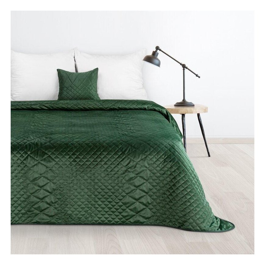 Eurofirany DESIGN 91 LUIZ / 3 Aksominė lovatiesė, dygsniuota karšto spaudimo būdu su geometriniu raštu, 220X240 cm, spalva: tams – 2