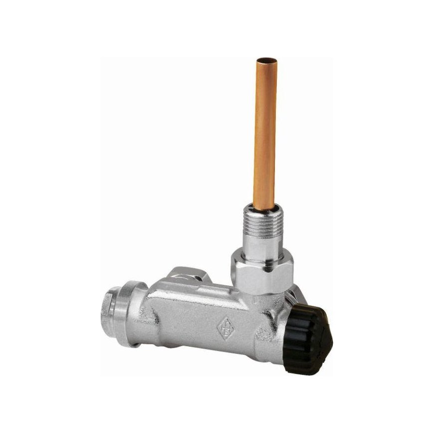 Heimeier Thermostatic valve EZ double system corner nickel-plated DN15