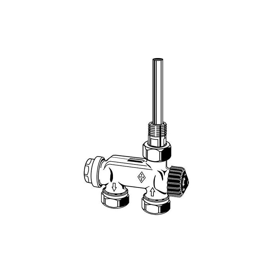 Heimeier Thermostatic valve EZ double system corner nickel-plated DN15 – 2