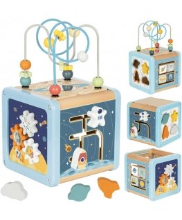Tooky Toys TOOKY TOY Wooden Activity Cube Space Sorting Maze