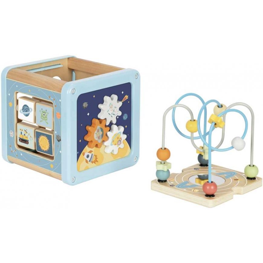 Tooky Toys TOOKY TOY Medinis veiklos kubo erdvės rūšiavimo labirintas – 3