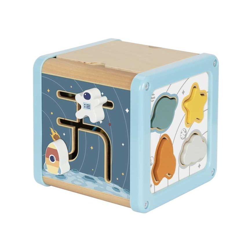 Tooky Toys TOOKY TOY Medinis veiklos kubo erdvės rūšiavimo labirintas – 5