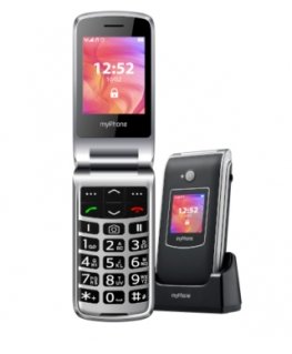 myPhone Rumba 2 6,1 cm (2.4") musta, Hopea Senioripuhelin
