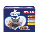 PREVITAL Cat Food Megabox with Lamb, Beef, Rabbit, and Chicken in Gravy - Wet Cat Food - 24 x 100g PREVITAL Cat Food Megabox with Lamb, Beef, Rabbit, and Chicken in Gravy - Wet Cat Food - 24 x 100g