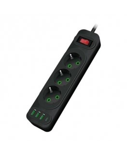 Riff F23U 2m pagarinātājs ar 3 Ligzdām + 3 USB + 1 USB-C