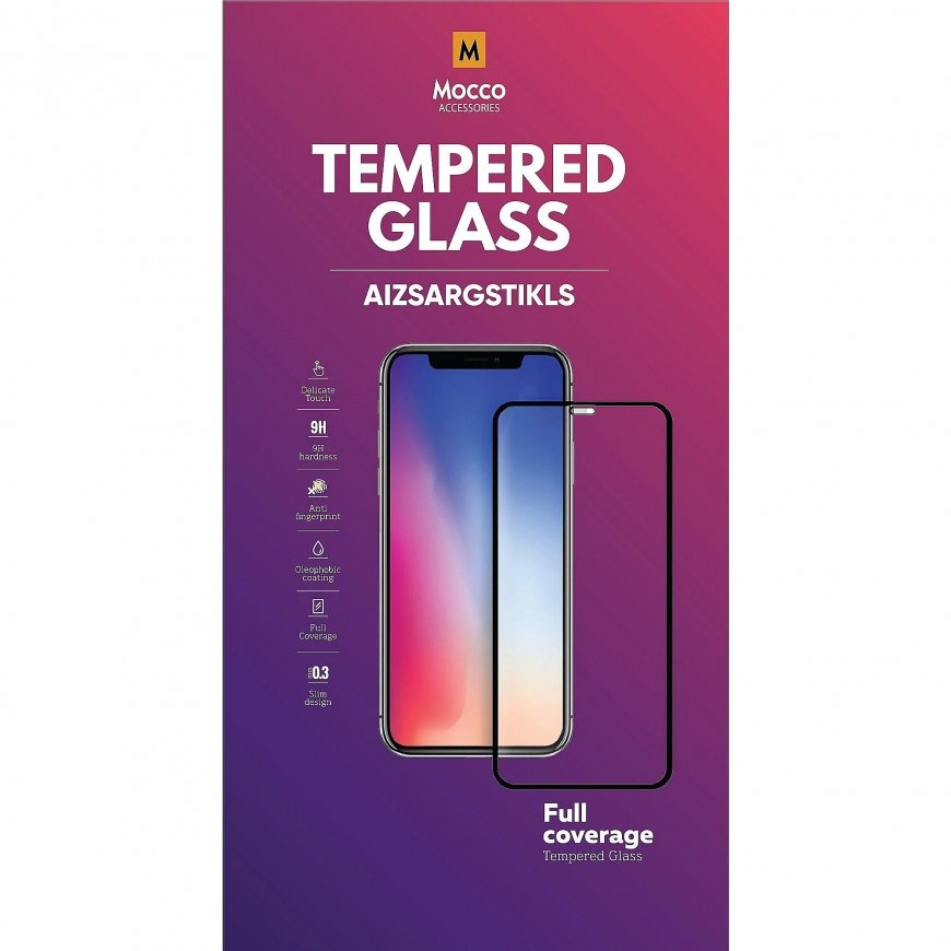 Mocco Full Face / Full Glue Tempered Glass Full Coveraged with Frame Samsung A202 Galaxy A20e Black – 2