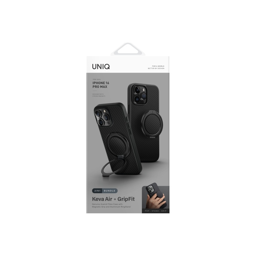 UNIQ etui Keva Air iPhone 16 Pro Max 6.9" Magclick Charging black/carbon black – 4