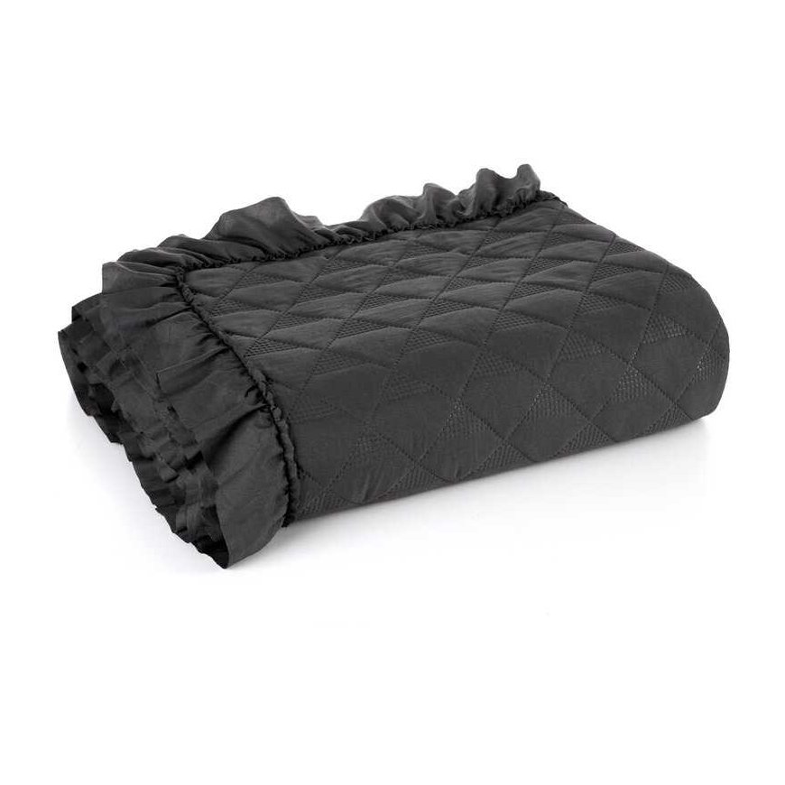 Narzuta Vanesa 220x240 black with fringe Eurofirany