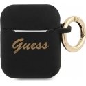 Guess telefono dėklas AirPods GUA2SSSK juodas Silikoninis Vintage Script