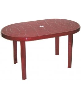 Garden table plastic Jantar burgundy 135 x 80 cm OŁER