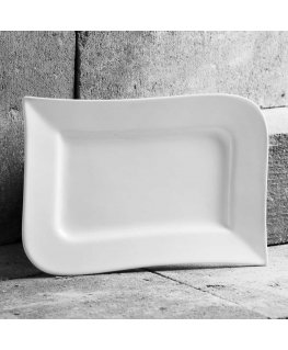Półmisek do serwowania porcelanowy Fala 17.5 x 26 cm AMBITION