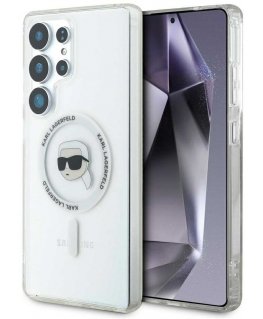 Karl Lagerfeld Button Karl Head Printed Logo MagSafe Case for Samsung Galaxy S25 Ultra white