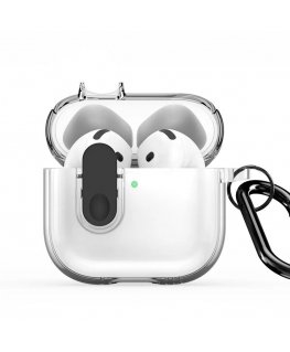 Apple AirPods 4 PECL Series PC+TPU Cover with Hook Black Clear