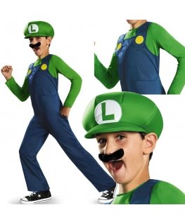 Stroj karnawałowy Super Mario dla chłopca Luigi costume przebranie 134-146 cm (10-12 lat)