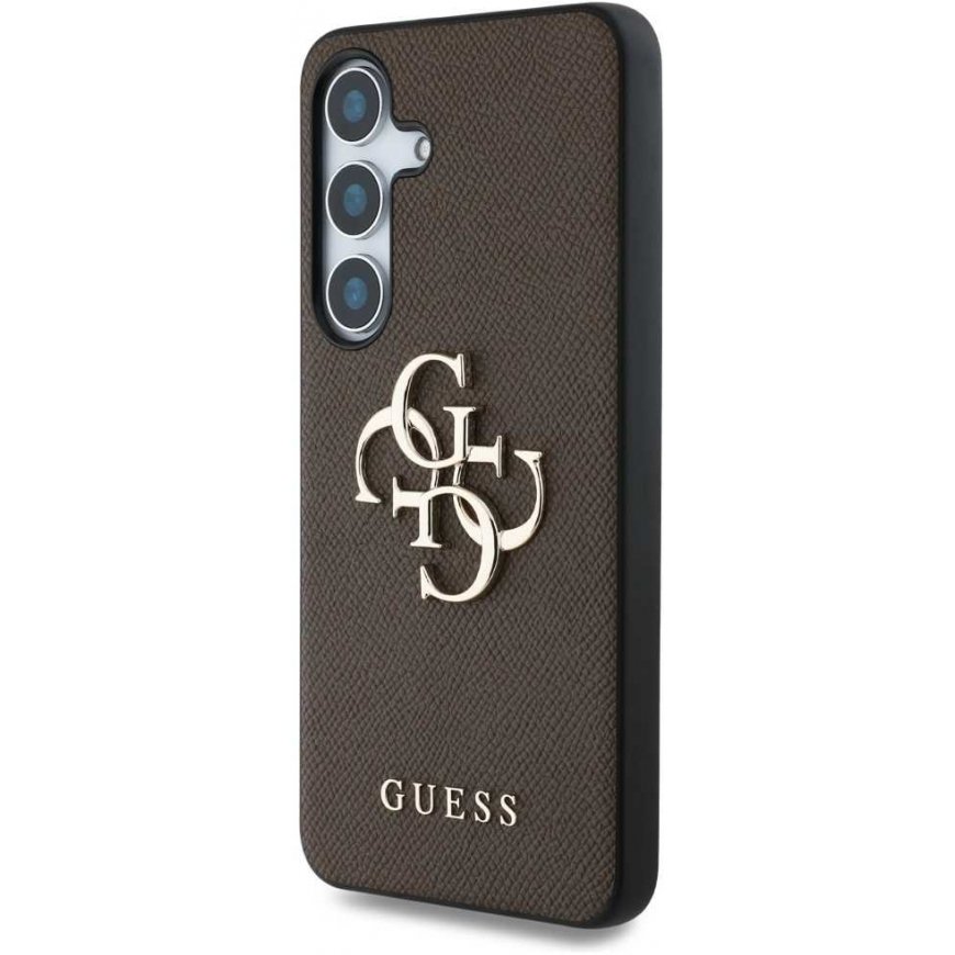 Case Guess Grained Big 4G Logo Small Classic Logo for Samsung Galaxy S25+ brown – 2
