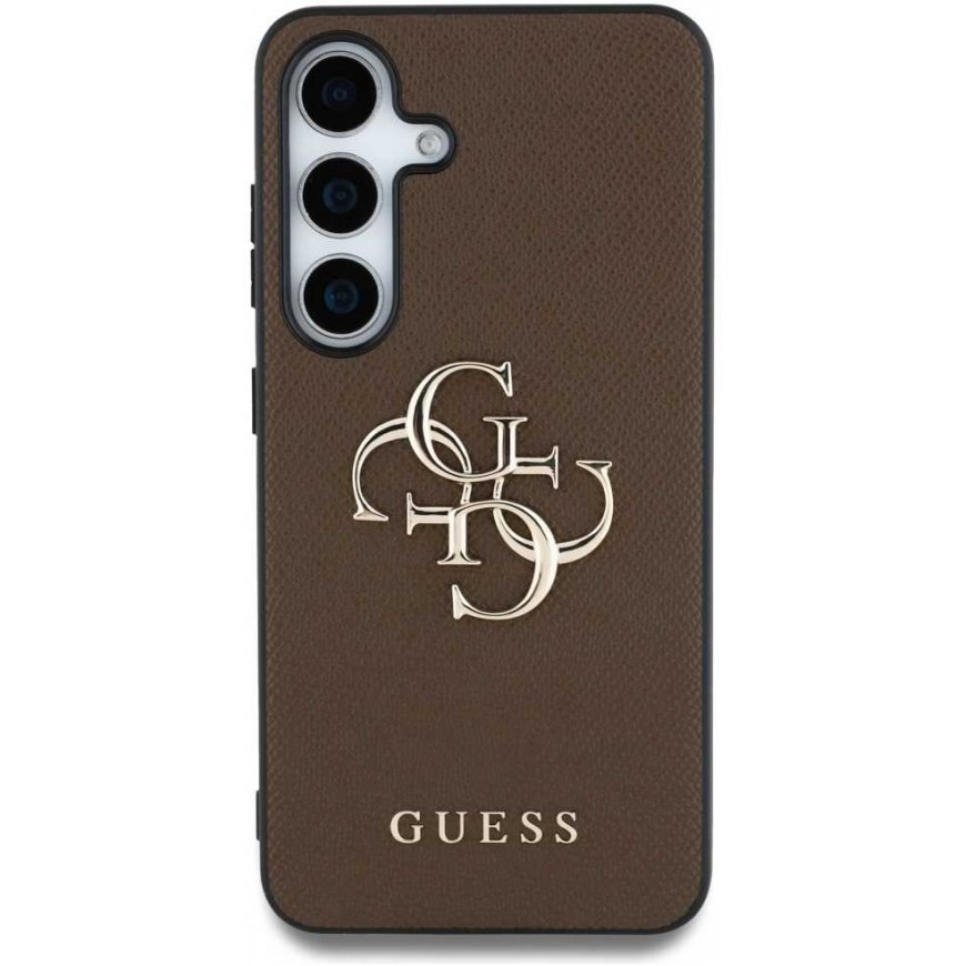 Case Guess Grained Big 4G Logo Small Classic Logo for Samsung Galaxy S25+ brown – 3