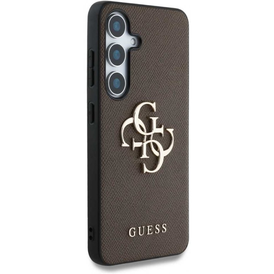 Case Guess Grained Big 4G Logo Small Classic Logo for Samsung Galaxy S25+ brown – 4