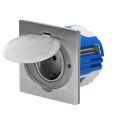 Orno Hermetic electrical outlet, IP44 stainless steel, with windproof mounting box, Schuko version Orno Hermetic electrical outlet, IP44 stainless steel, with windproof mounting box, Schuko version