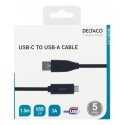 Deltaco USBC-1005M USB kabelis USB 2.0 1,5 m USB A Juoda