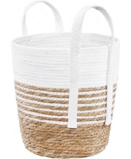 Bag with trawy morskiej with straps Boho 27 x 30 cm white AMBITION