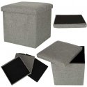 Storegd Folding pouf with storage gray 38x38x38cm