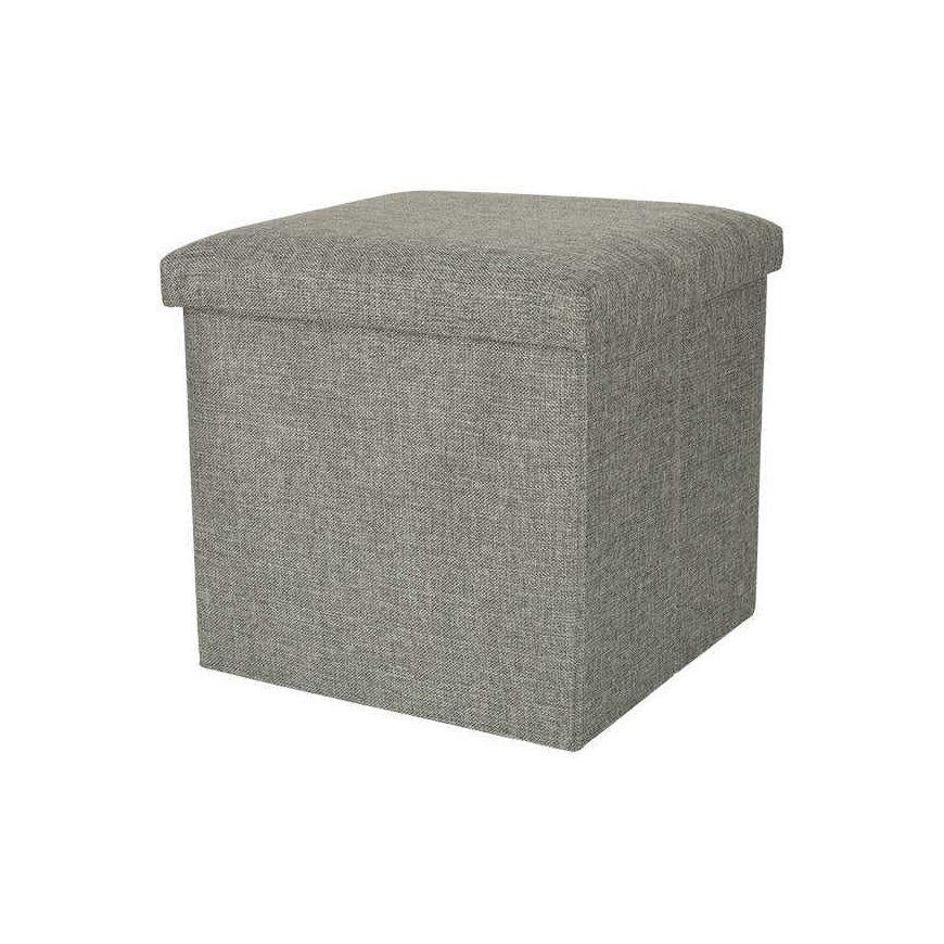 Storegd Sulankstomas pufas su saugykla pilkas 38x38x38cm – 2