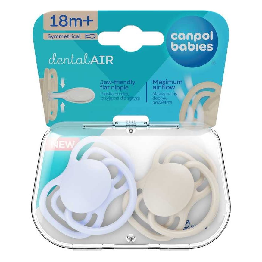 CANPOL BABIES silicone symmetrical pacifiers NUDE, Blue, 18+m, 2 pcs., 23/227_blu – 2