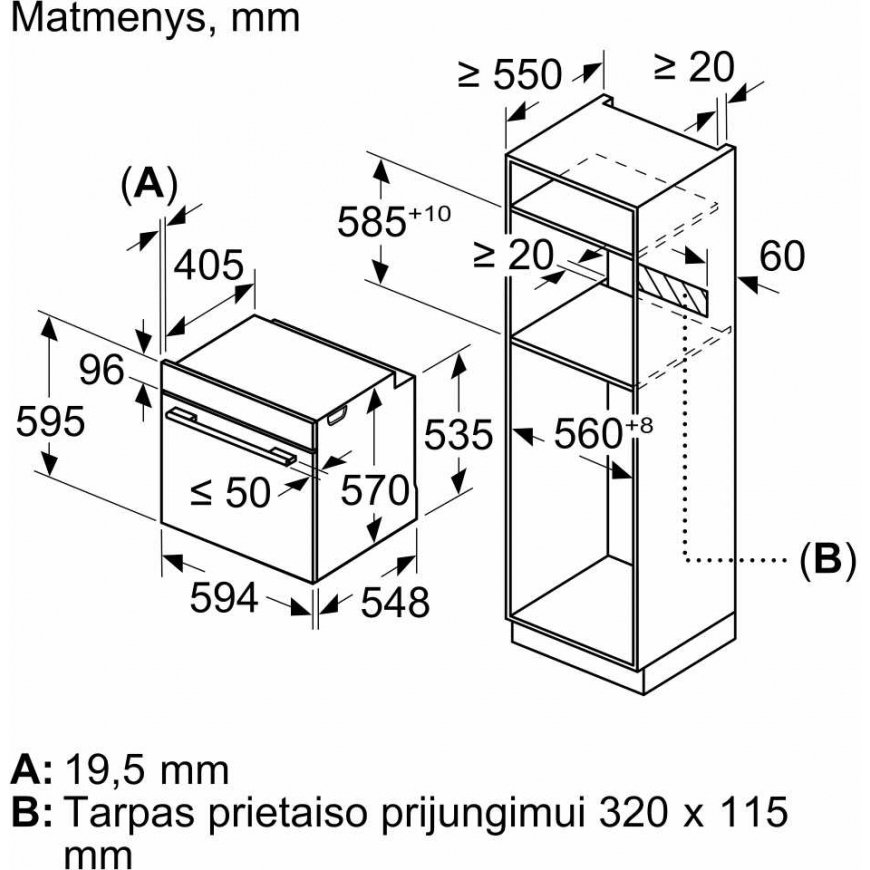 Įmontuojama orkaitė Neff B5ACJ7AG3 – 5