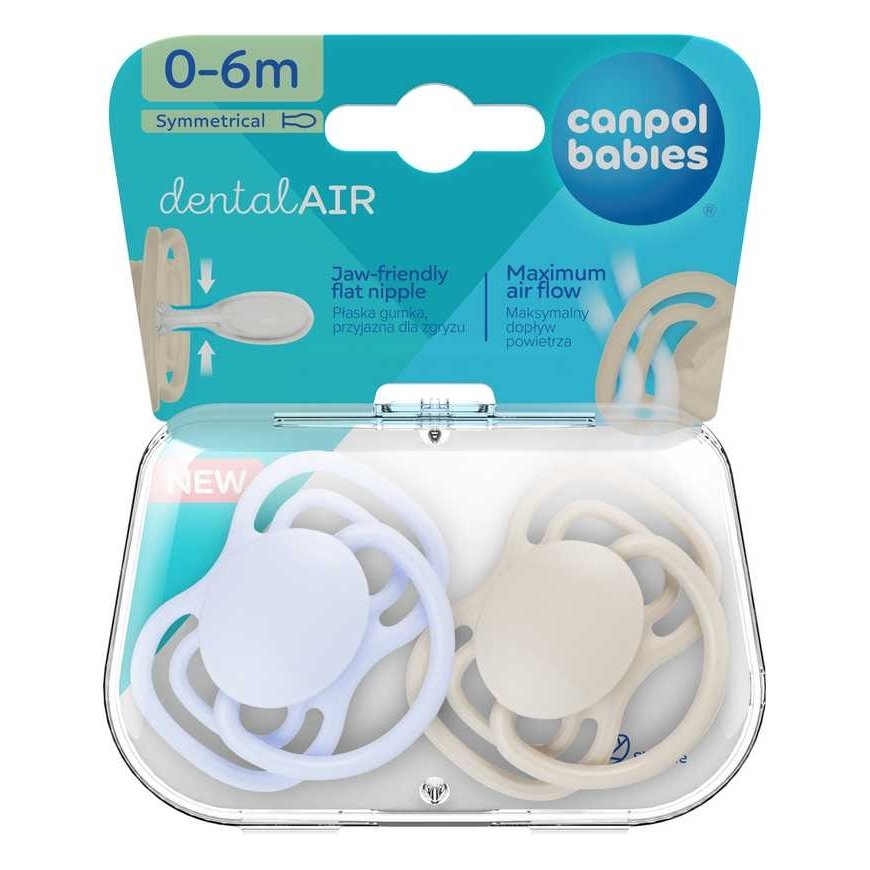 CANPOL BABIES silikoniniai simetriniai čiulptukai NUDE, Mėlyna, 0-6m, 2 vnt., 23/225_blu – 2