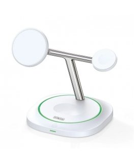 W16 15W 3-in-1 Magnetic Wireless Charger White