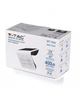 Päikeseprojektor 3W LED valge+must V-TAC VT-768 4000K 400lm