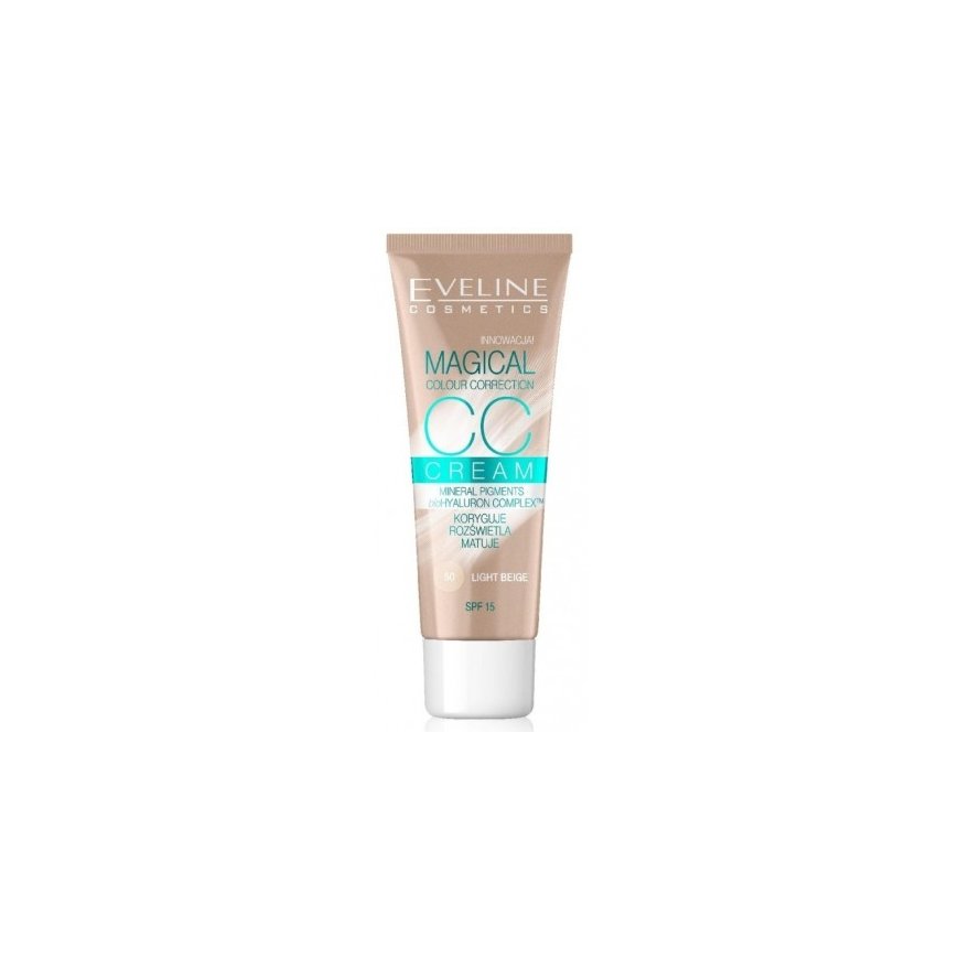 EVELINE_Magical Colour Correction CC Cream SPF15 multifunkcyjny podkład 50 Light Beige 30ml