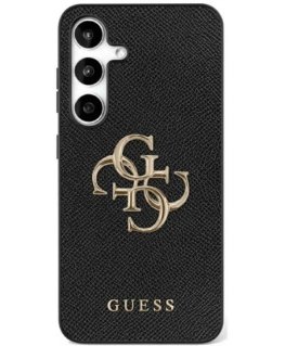 GUESS Case for SAMSUNG S25 Ultra GUHCS25LPGT4MBK (PU Grained Large 4G & Classic Logo) Black
