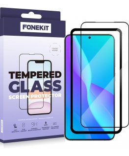 FoneKit Full Cover Tempered Glass, Samsung Galaxy S25+ / S24+, black