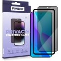 FoneKit Privacy+ Full Cover -panssarilasi, Galaxy S25 / S24, musta FoneKit Privacy+ Full Cover -panssarilasi, Galaxy S25 / S24, musta
