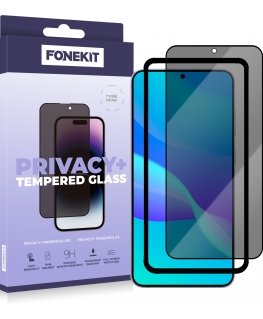 FoneKit Privacy+ Full Cover Tempered Glass, Galaxy S25+ / S24+, black