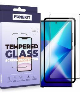 FoneKit Full Cover -panssarilasi, Samsung Galaxy S25 Ultra, musta