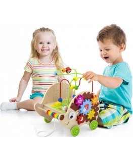 Puinen siili erilaisilla tehtävillä 4in1 "VIGA TOYS"