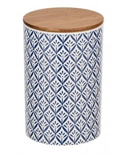 WENKO 54096100 hoiukarp ja -korv Ladustamiskast Ümmargune Bamboo, Keraamiline, Silikoon Sinine, Valge, Puit