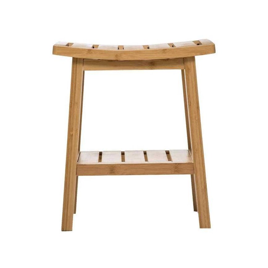 BAMBOO bathroom stool with shelf for accessories – 4