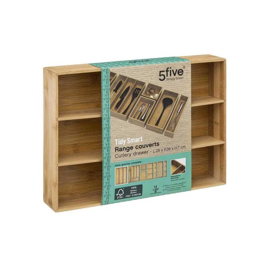 BAMBOO cutlery organizer, 3 compartments – 3